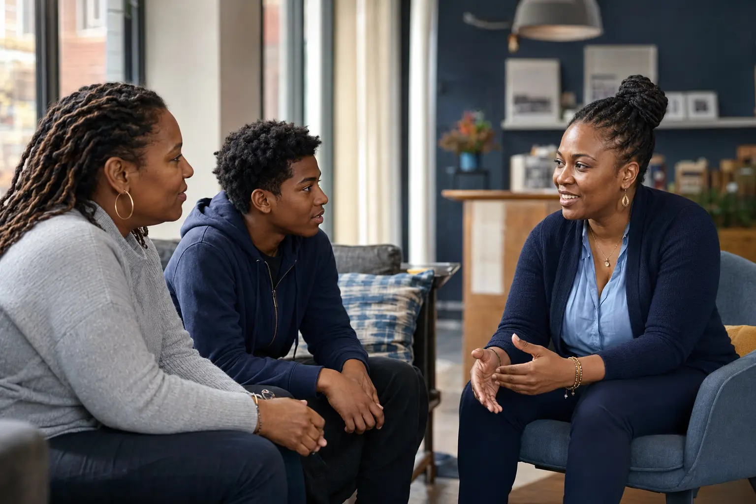 People connecting through a community partnership